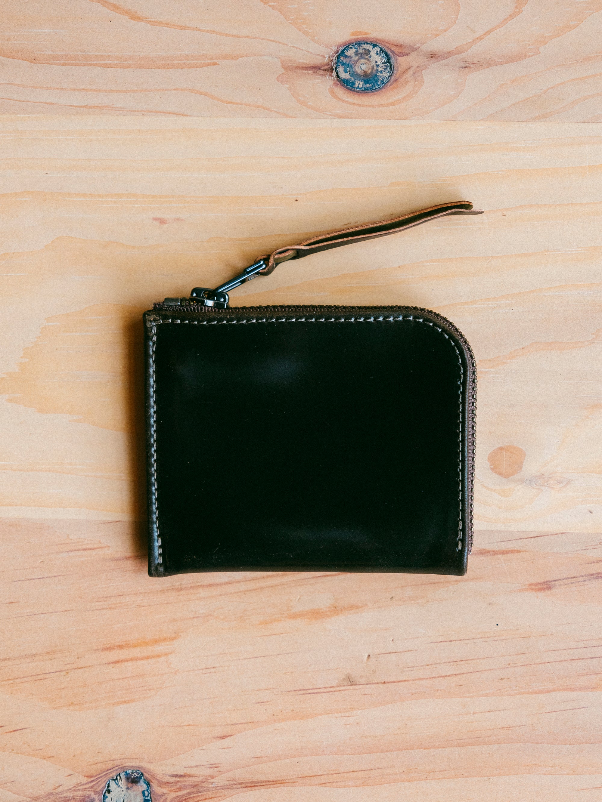 Cordovan Zip Wallet | Dark Cognac Shell