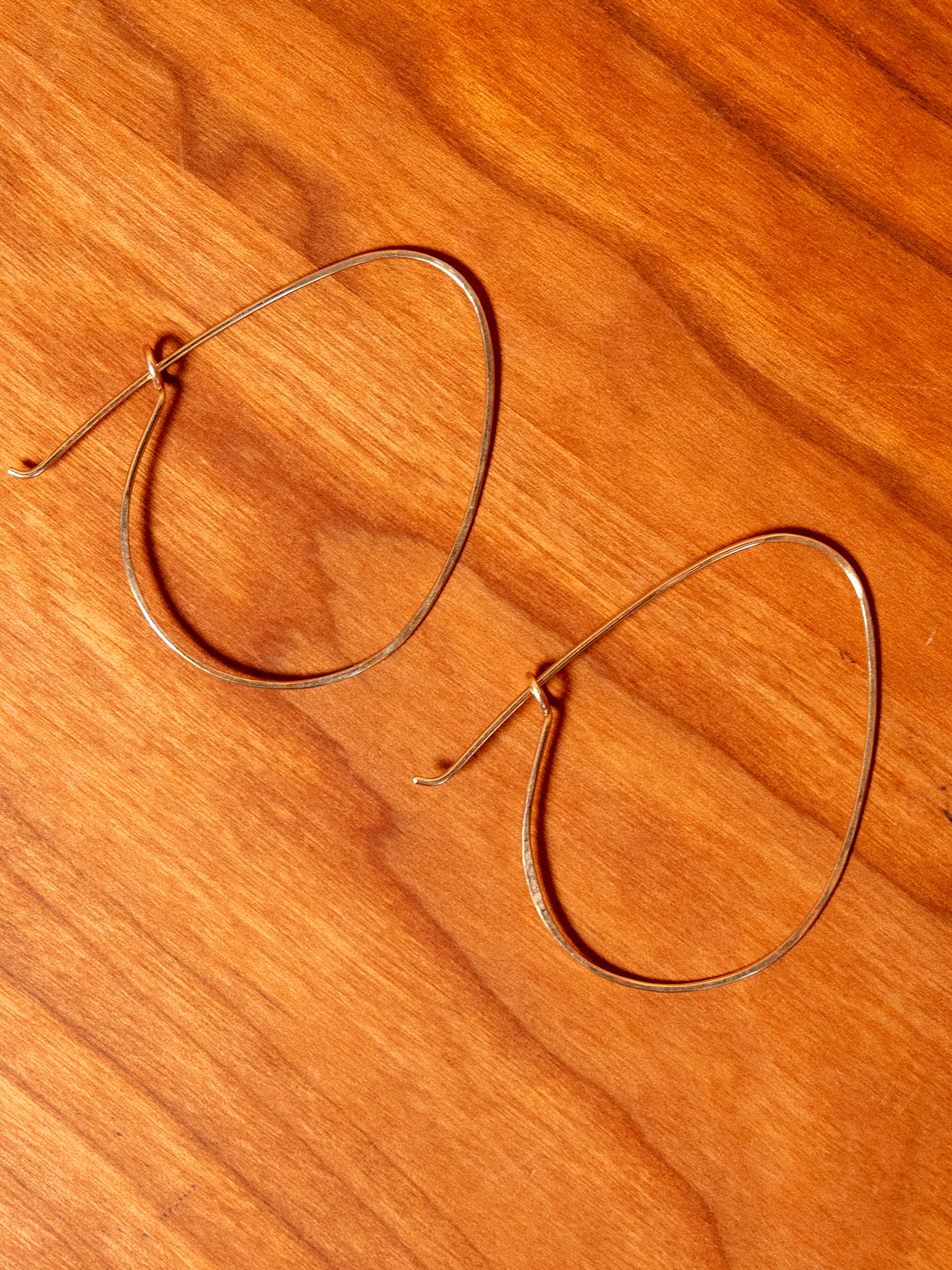 14K Small Egg Hoops