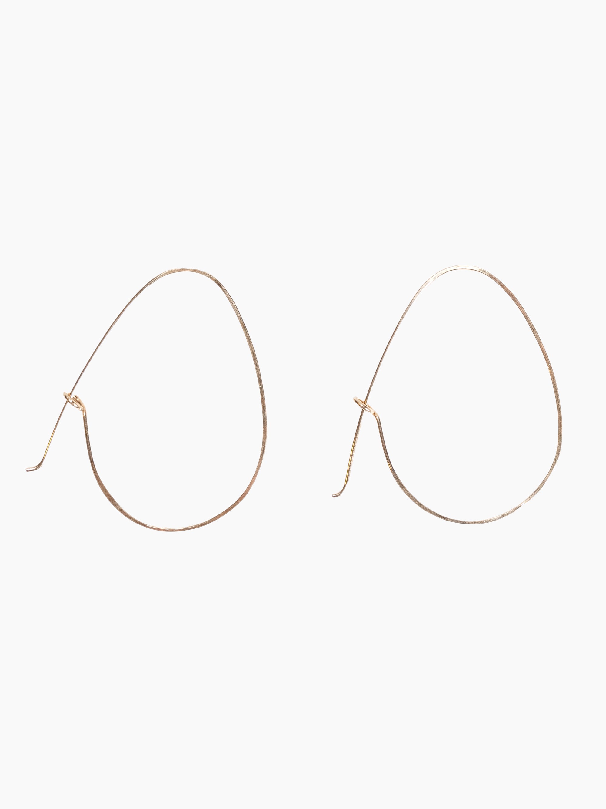 14K Small Egg Hoops