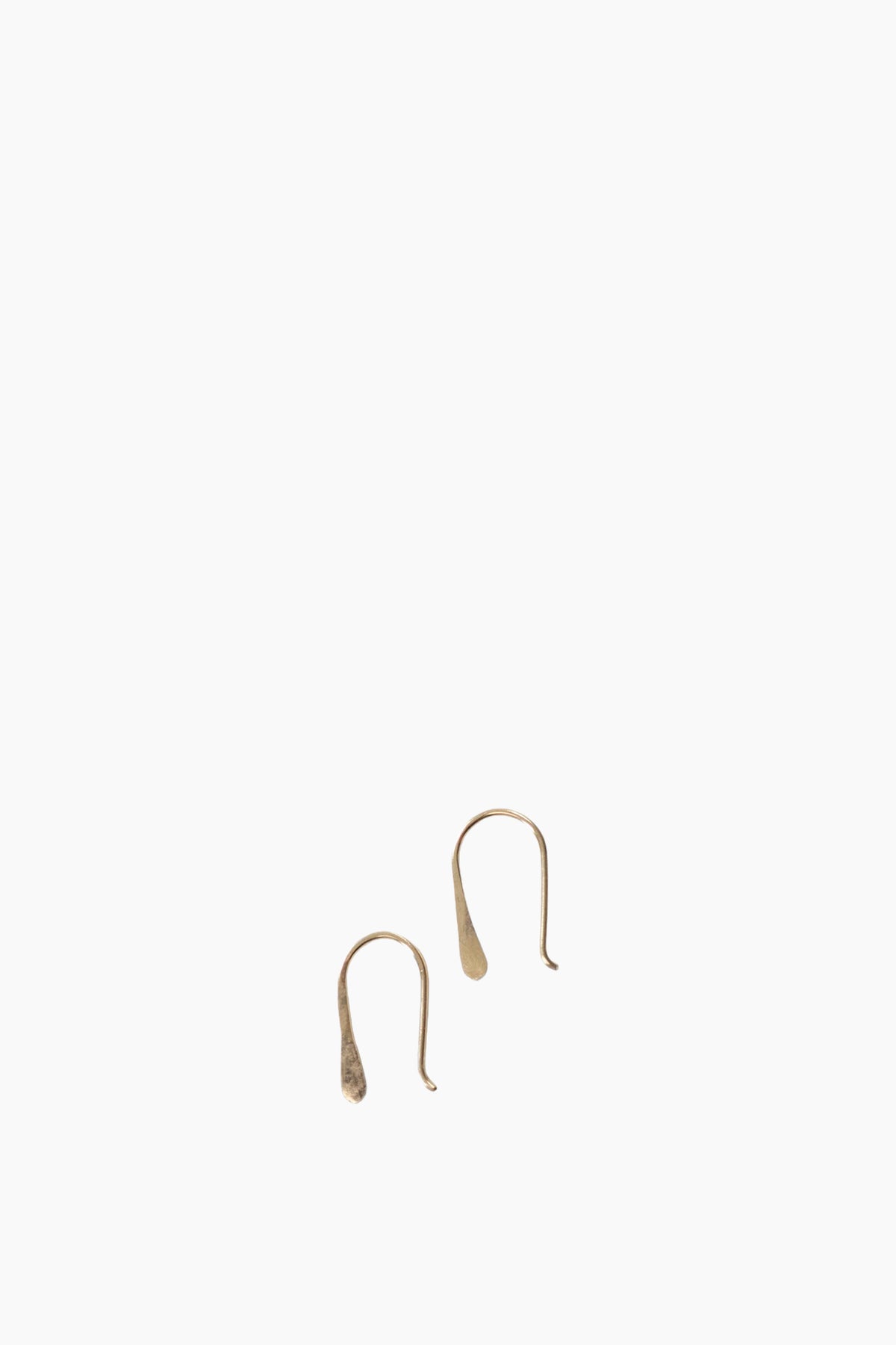 14k Petite Hammered Drop Earrings