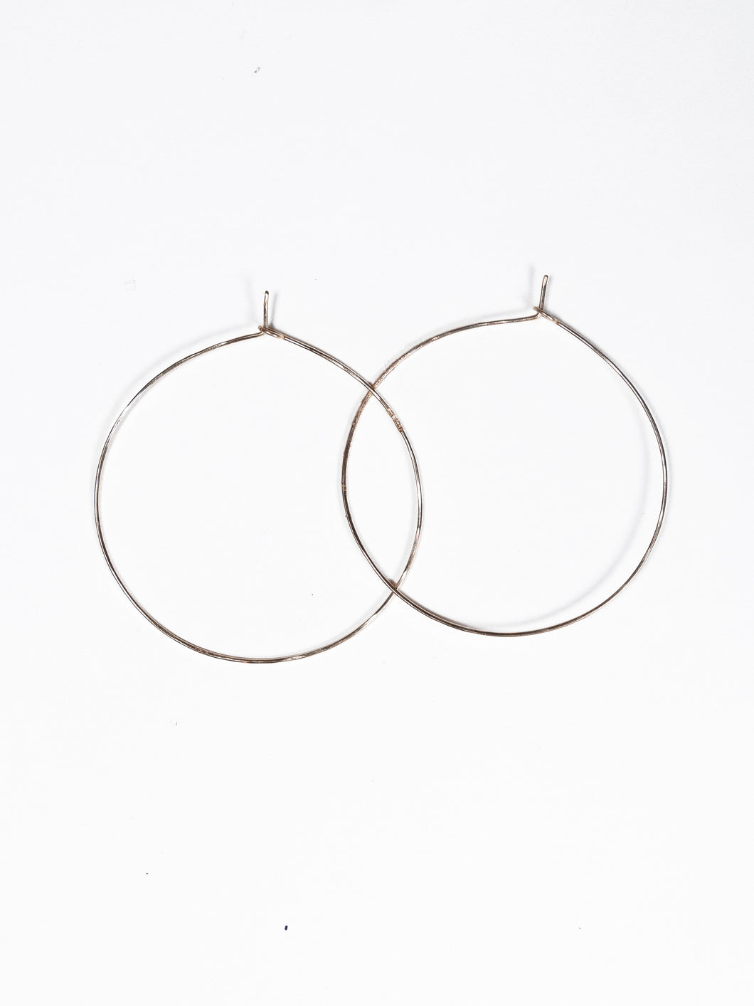 14K Hammered Hoops