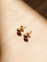 Load image into Gallery viewer, Baroque Pearl Studs in Charcoal
