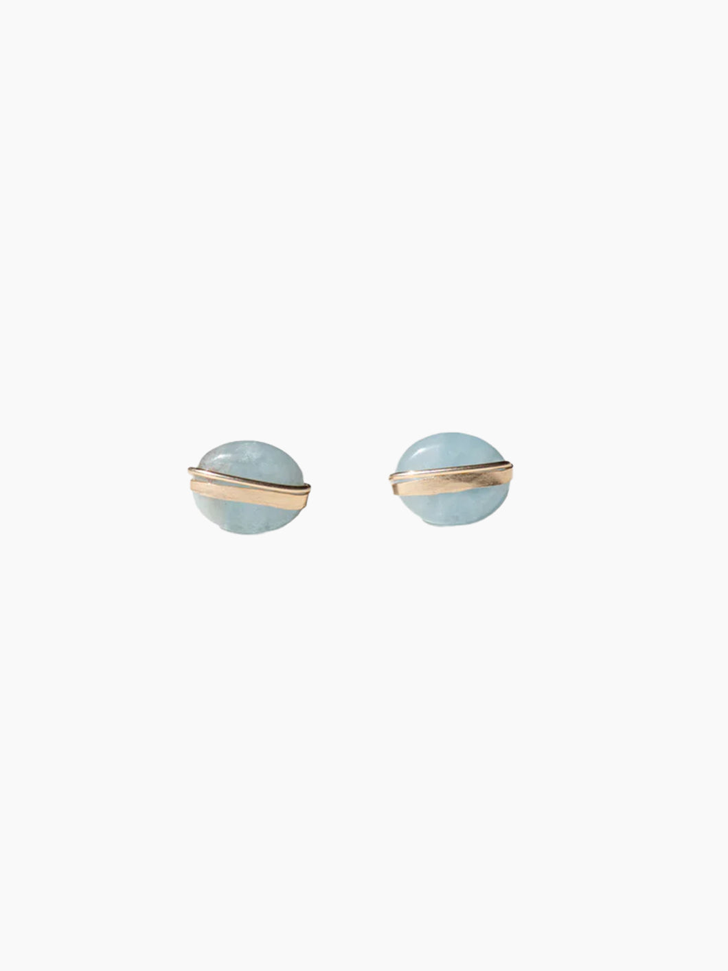 Cloudy Aquamarine Studs