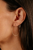 14K Hammered Hoops