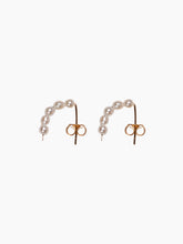 Load image into Gallery viewer, Baroque Pearl Crescent Hoops
