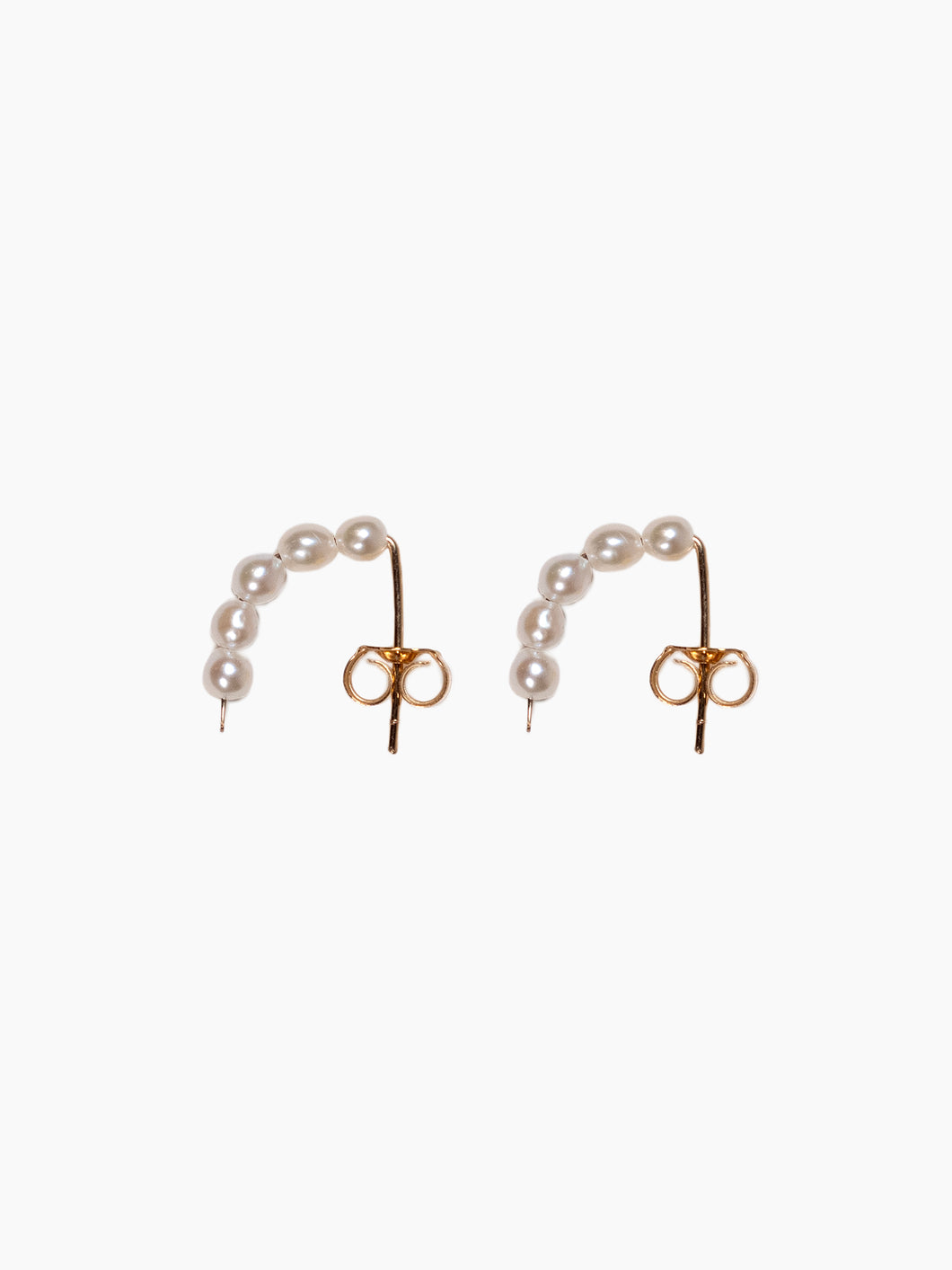 Baroque Pearl Crescent Hoops