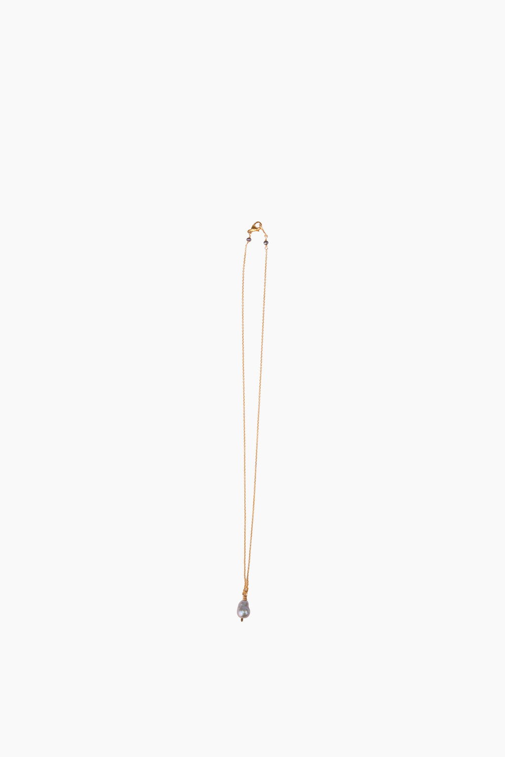 Petite Silver Baroque Pearl Drop Necklace