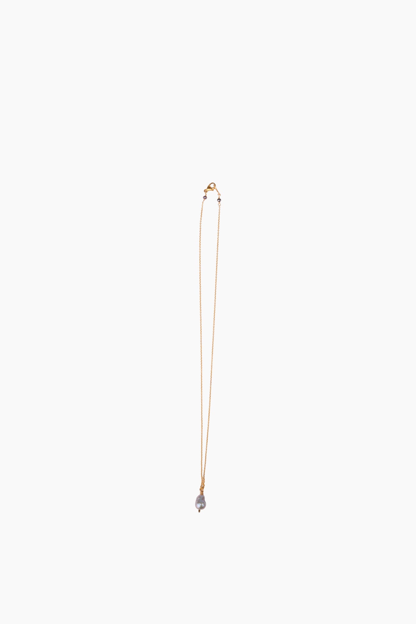 Petite Silver Baroque Pearl Drop Necklace