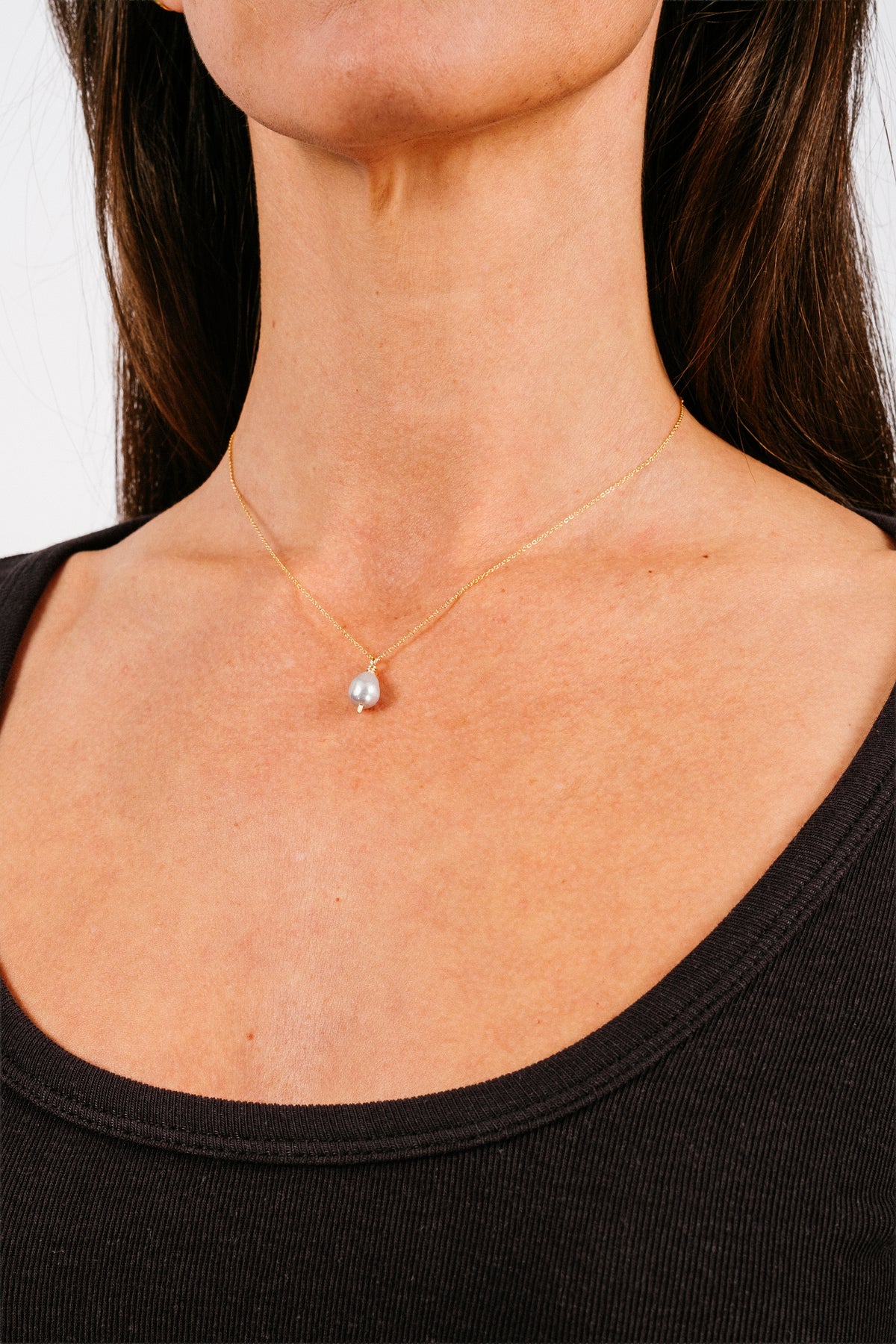 Petite Baroque Pearl Drop Necklace