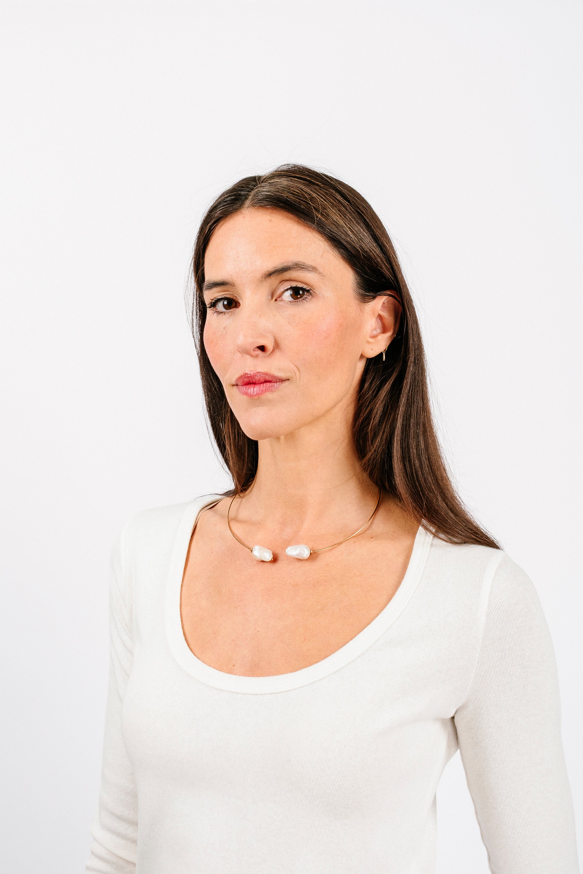 White Baroque Pearl Collar