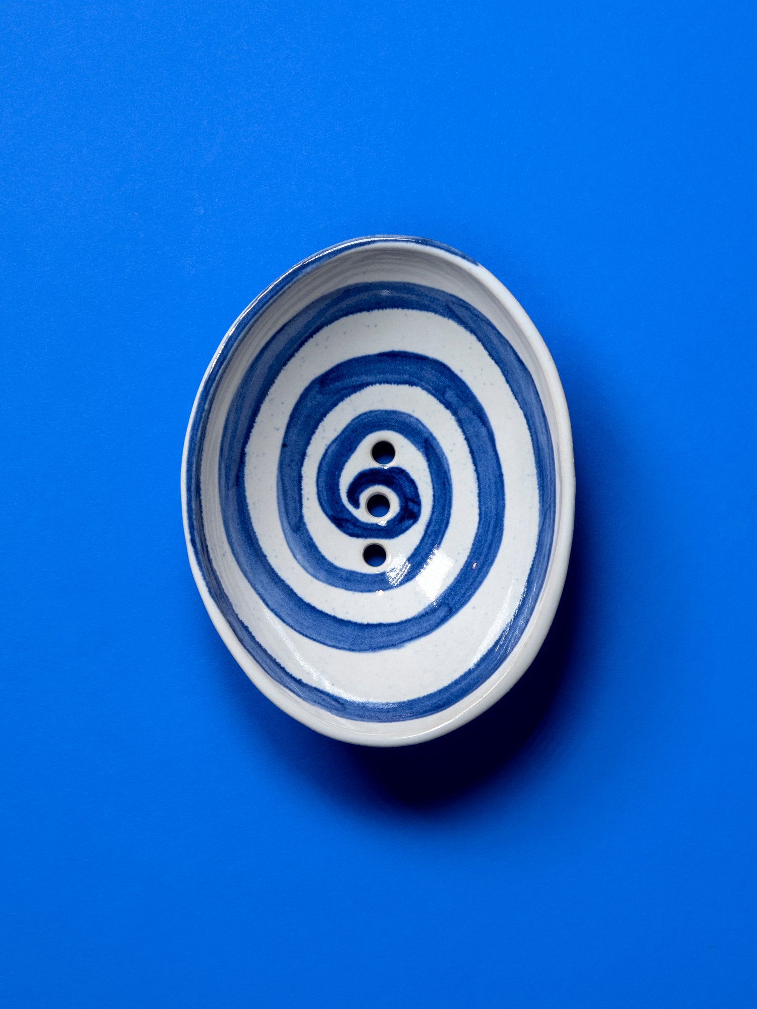 Blue Spiral Soap Dish