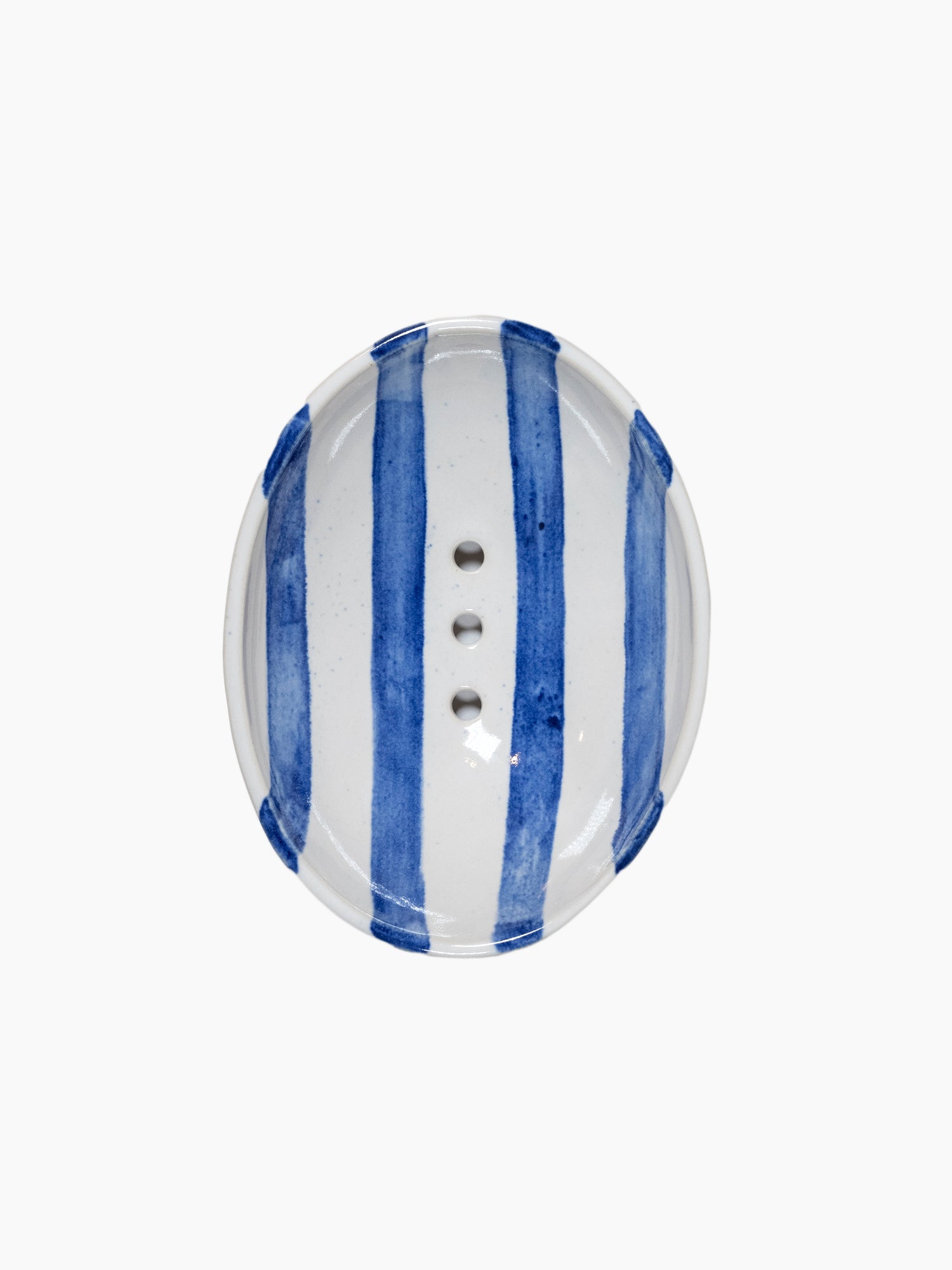 Blue Stripe Soap Dish