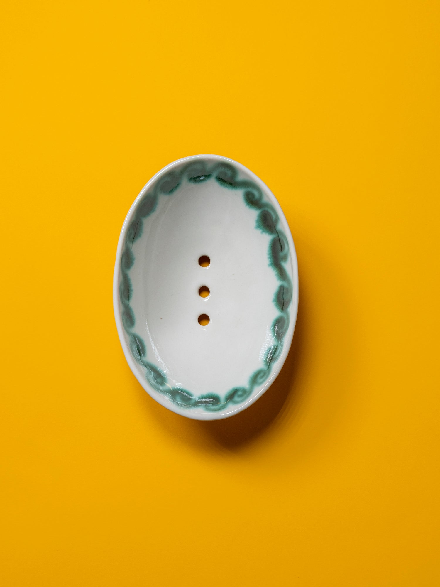 Oval Emerald Spirals Soap Dish