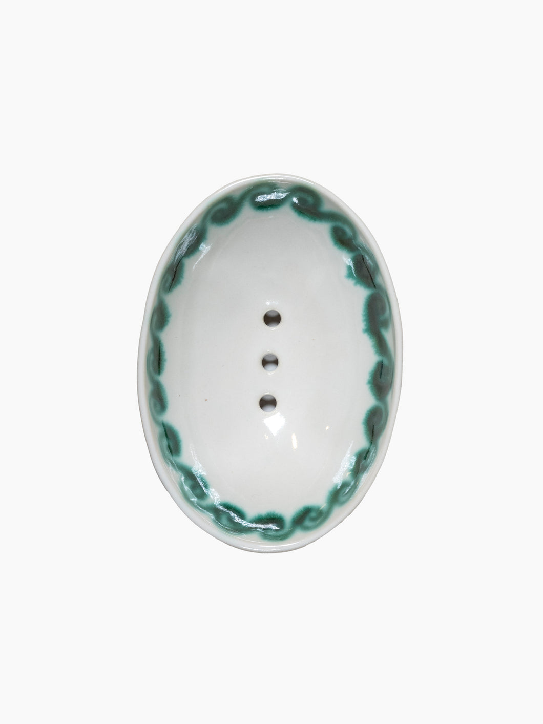 Oval Emerald Spirals Soap Dish