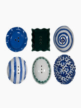 Load image into Gallery viewer, Blue Floral Pedestal Soap Dish
