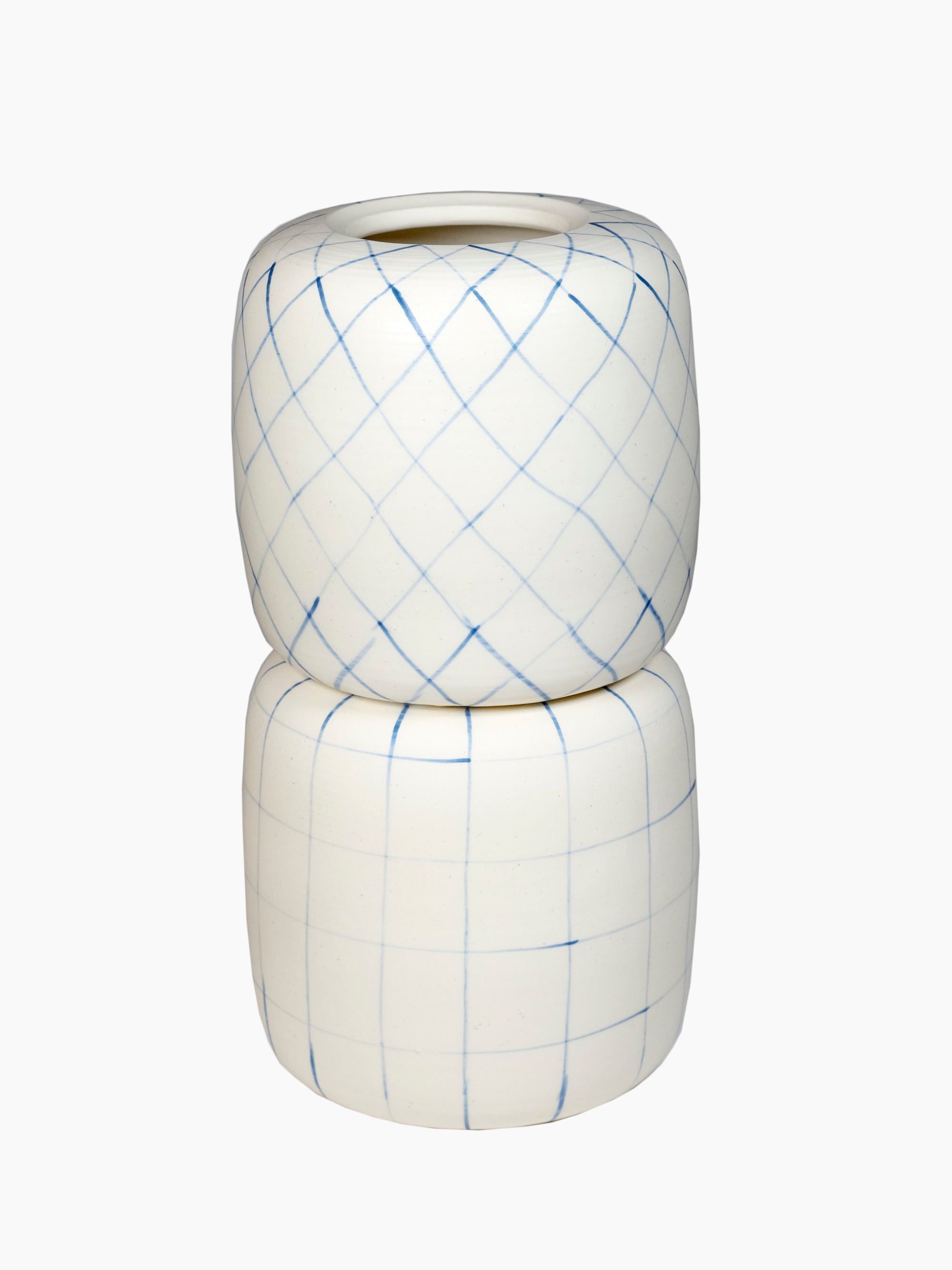Blue and White Stacked Vase