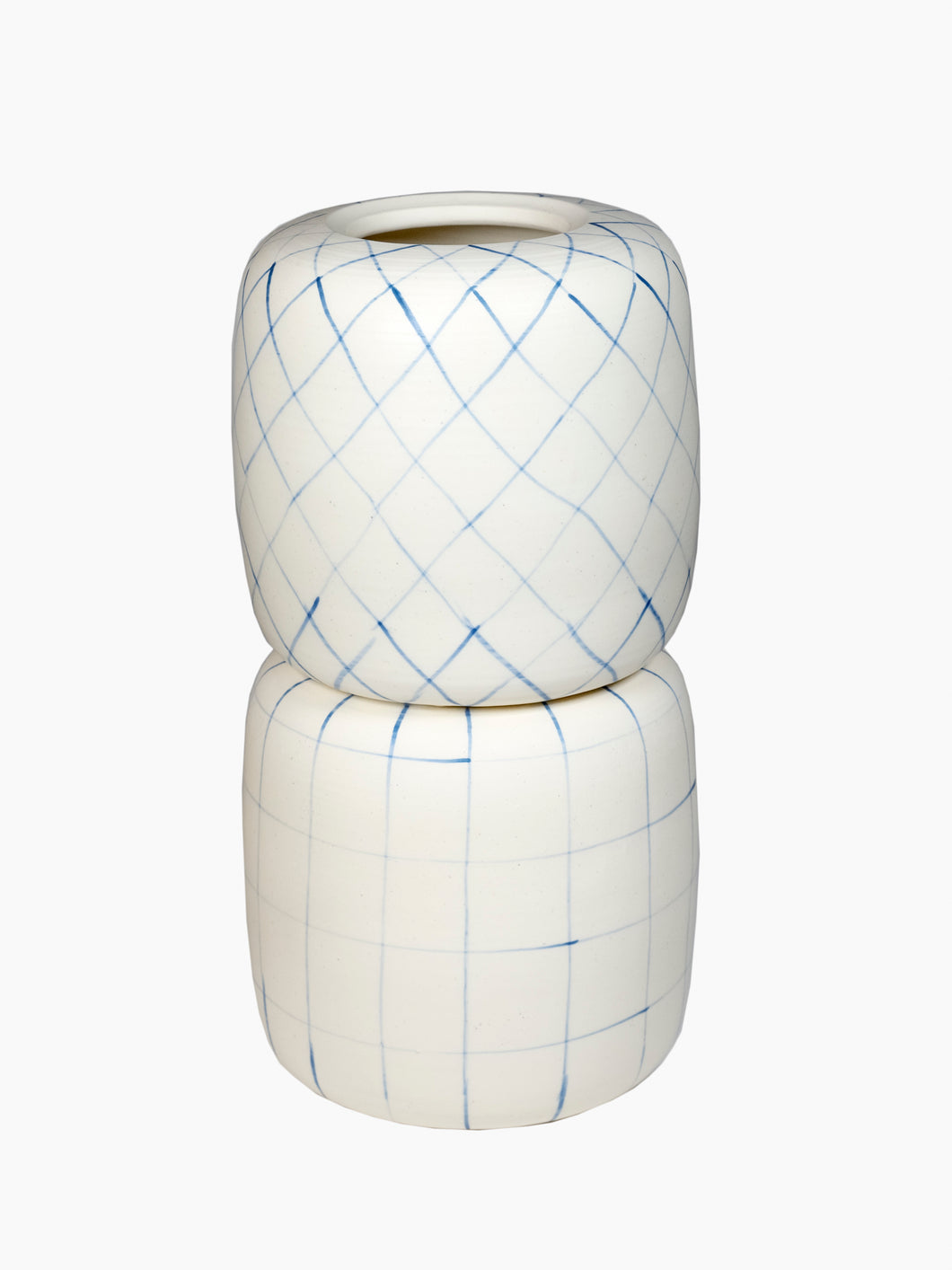 Blue and White Stacked Vase