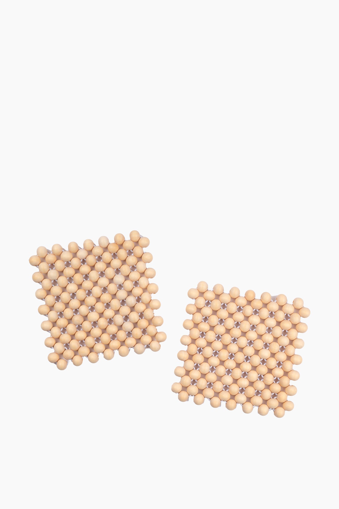 Set of Two Small Coasters - Natural White