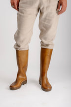 French Recycled Hemp Wellington Boots in Sepia