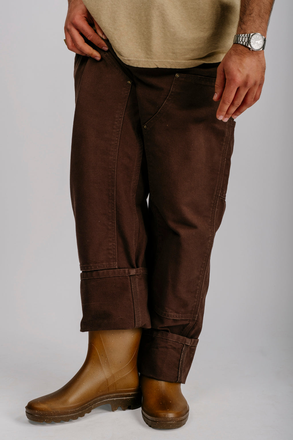French Recycled Hemp Wellington Boots in Sepia