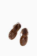 Children's French Recycled Hemp Fisherman Sandals in Sepia