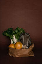 Large Dark Pen Striped Vase