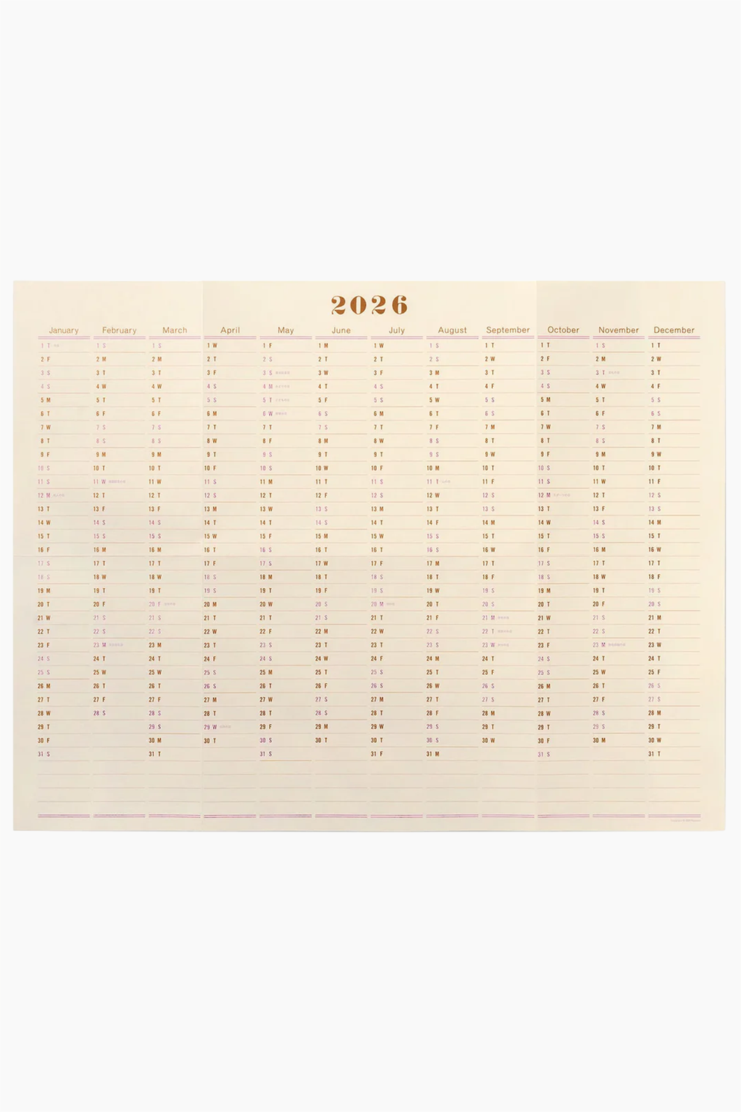 One Year Wall Calendar | 2026