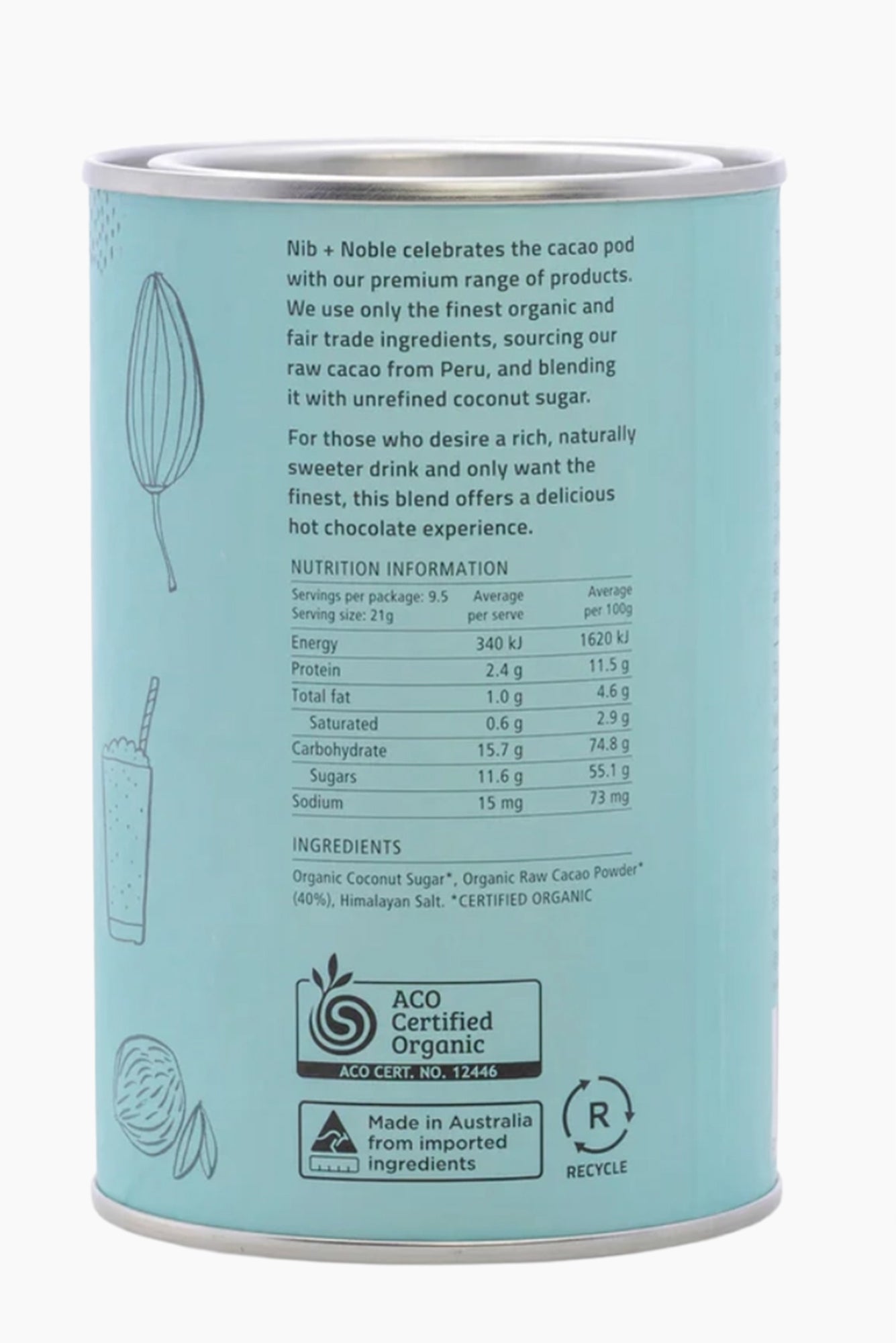 Organic Drinking Chocolate 40% Cacao