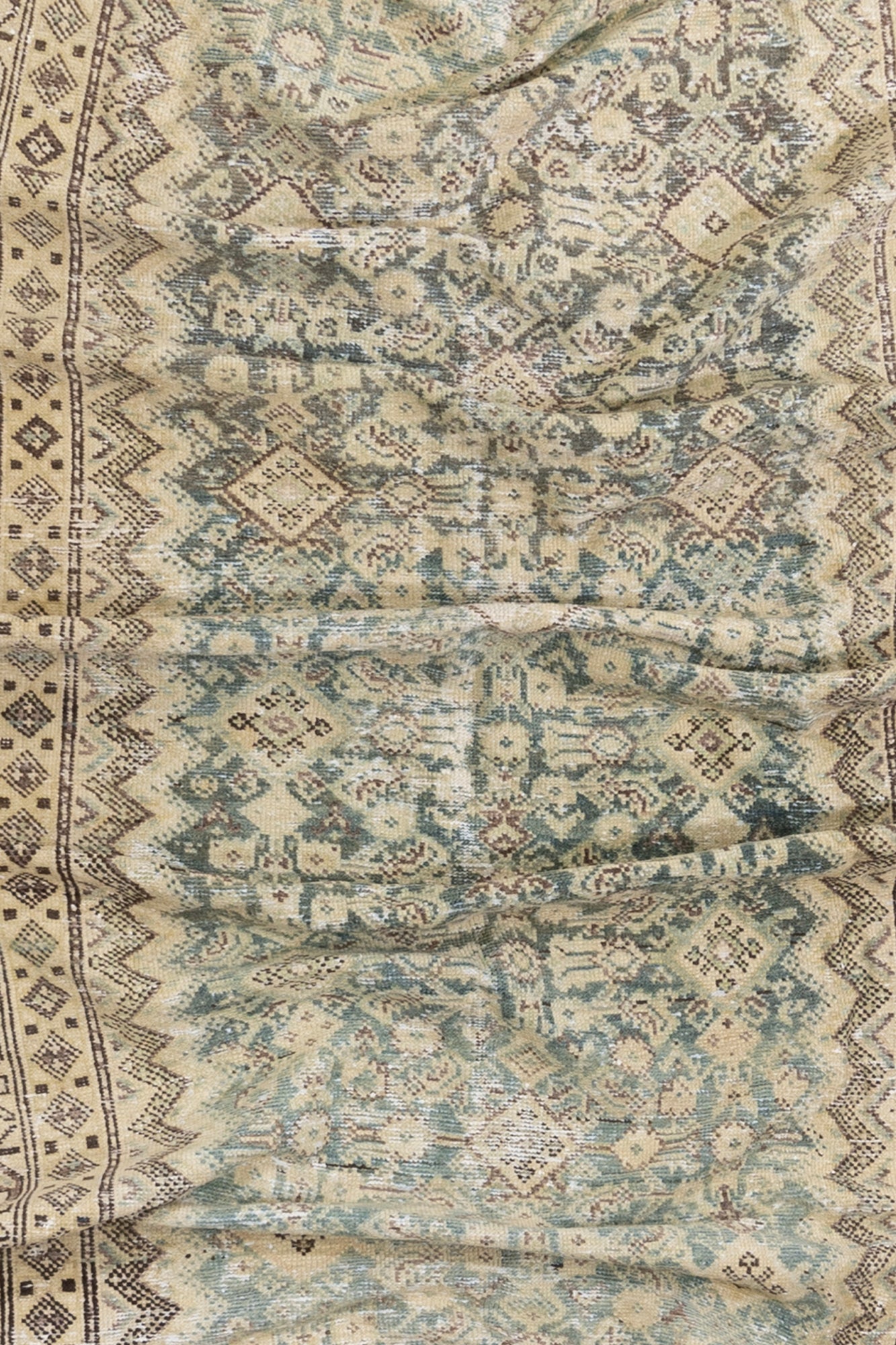 Antique Malayar Low Pile Persian Rug