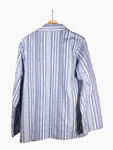 Load image into Gallery viewer, Blue White Stripe Flannel Chore Jacket
