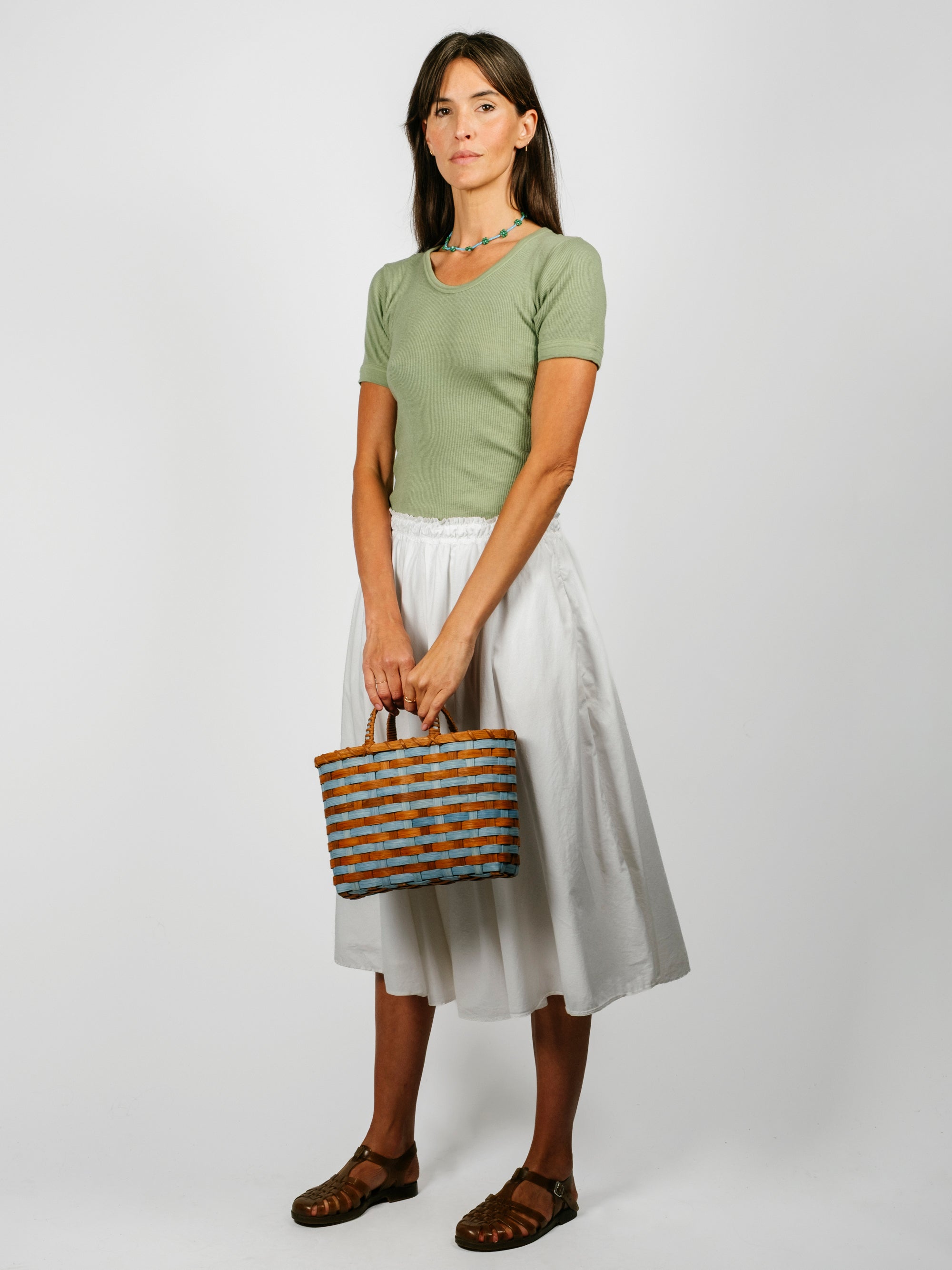 Retro-Travel Tote | Blue & Brown