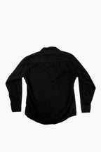 Vintage Black Long Sleeve Loop Collar Shirt