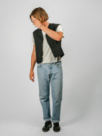 Vintage Quilted Vest | Charcoal Black