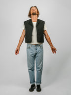 Vintage Quilted Vest | Charcoal Black