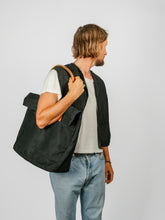 Load image into Gallery viewer, Canvas and Leather Fold Weekender | Black
