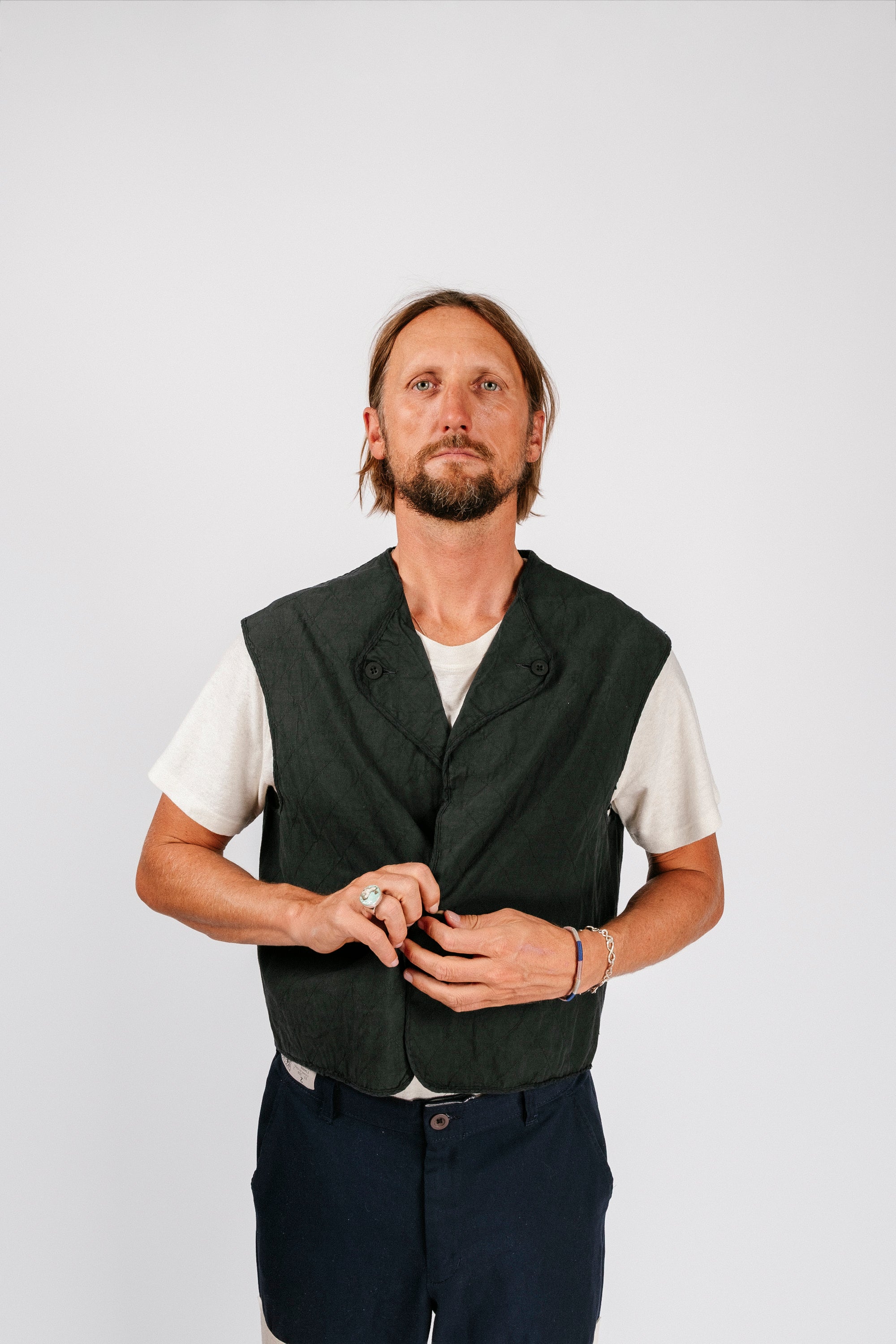 Vintage Quilted Vest | Ocean Blue