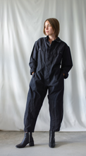 Load image into Gallery viewer, Vintage Black Cotton Canvas Coveralls
