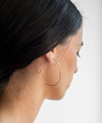 14K Small Egg Hoops