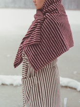 Load image into Gallery viewer, Organic Cotton Striped Towels | Red &amp; Rose
