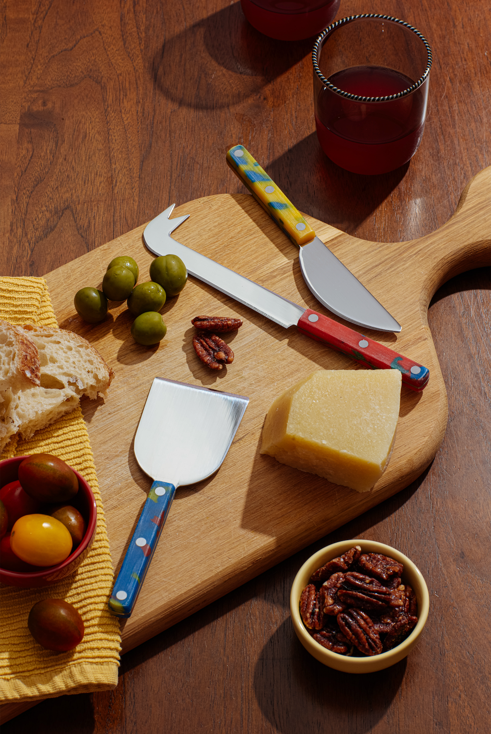 Cheese Knife Set | Red, Yellow, and Blue