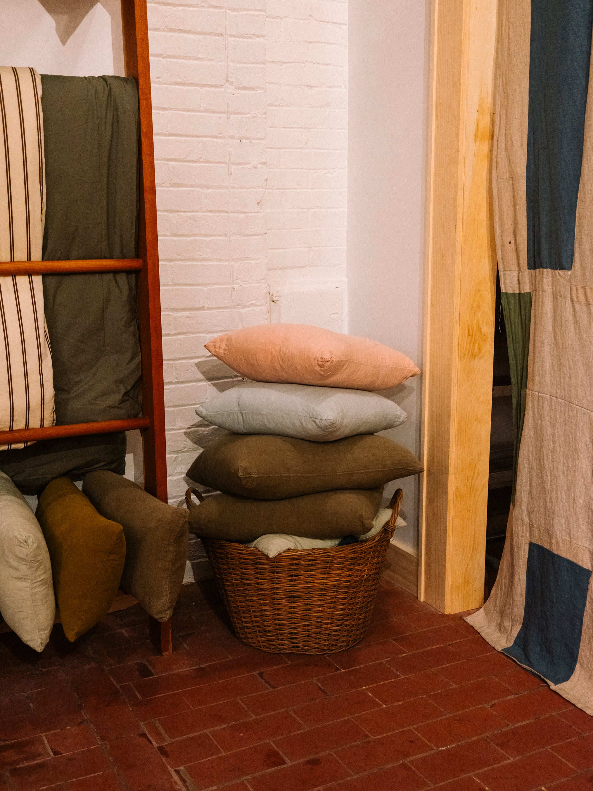 Linen Throw Pillow | Olive