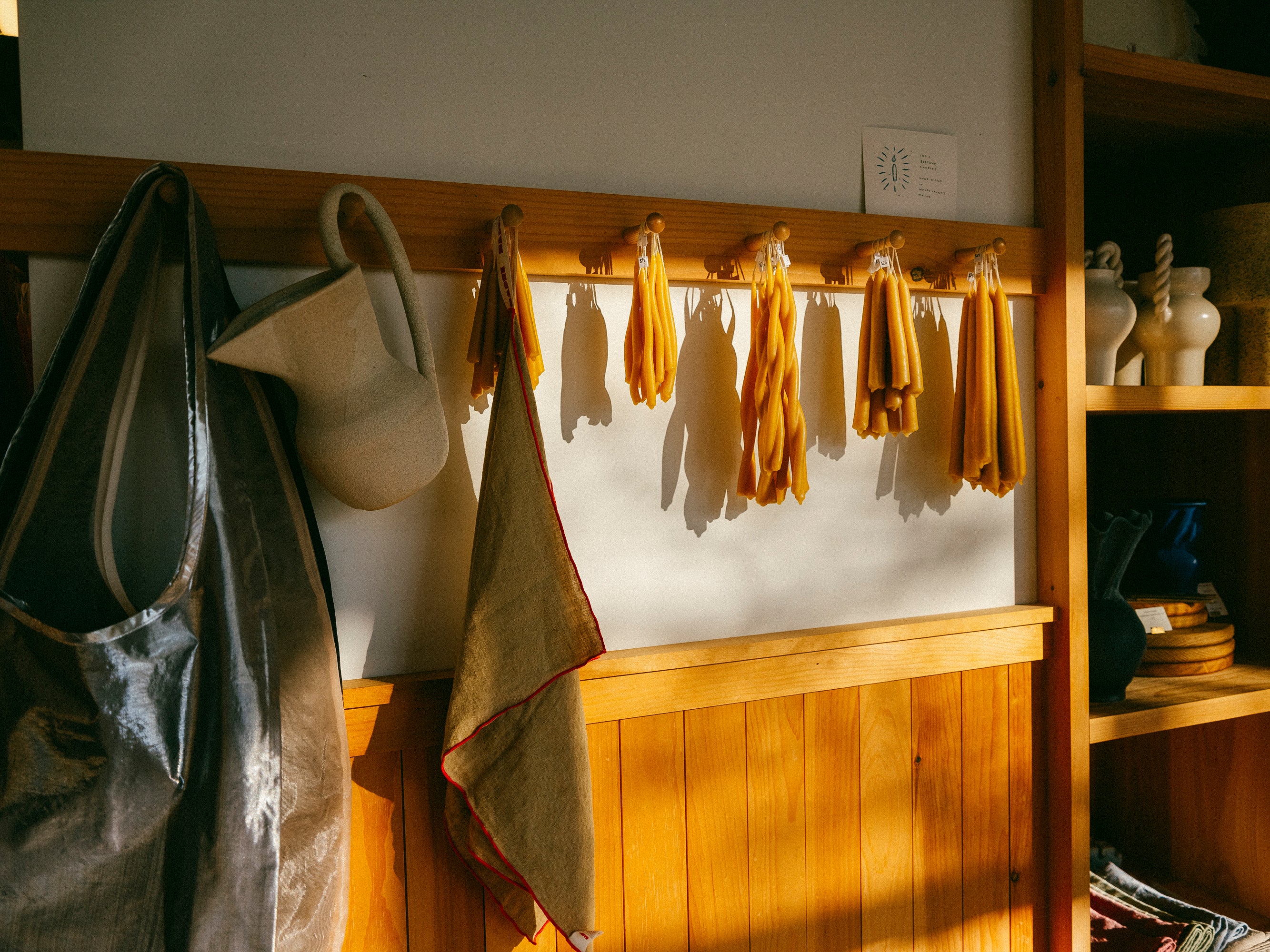 5" Beeswax Squiggle Taper Candles