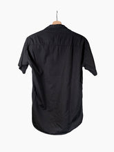 Load image into Gallery viewer, Vintage Black Short Sleeve Loop Collar Shirt
