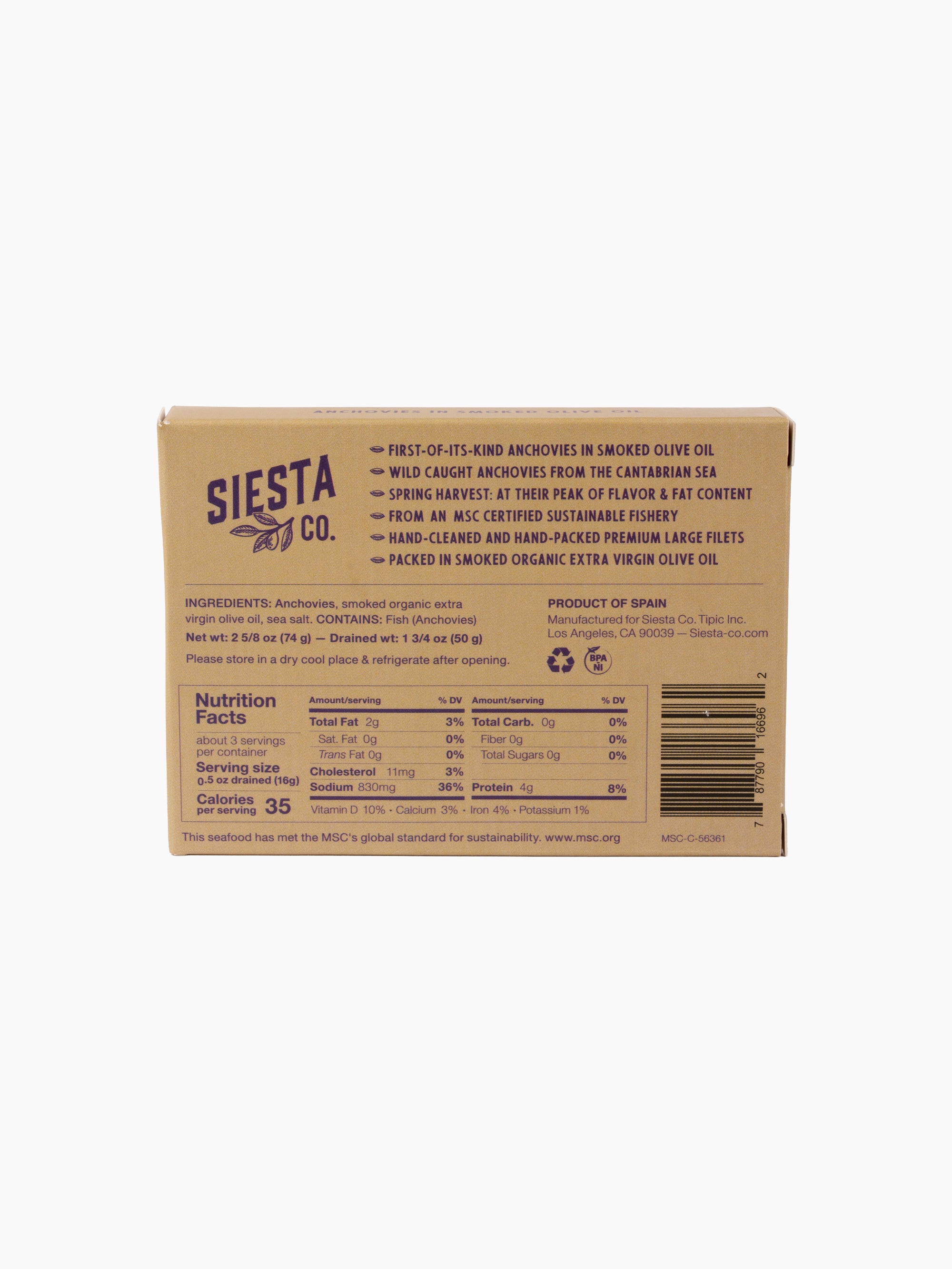 Cantabrian Anchovies in Smoked Organic Extra Virgin Olive Oil