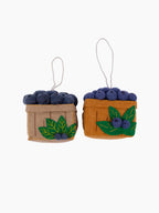 Felt Blueberry Basket Ornament
