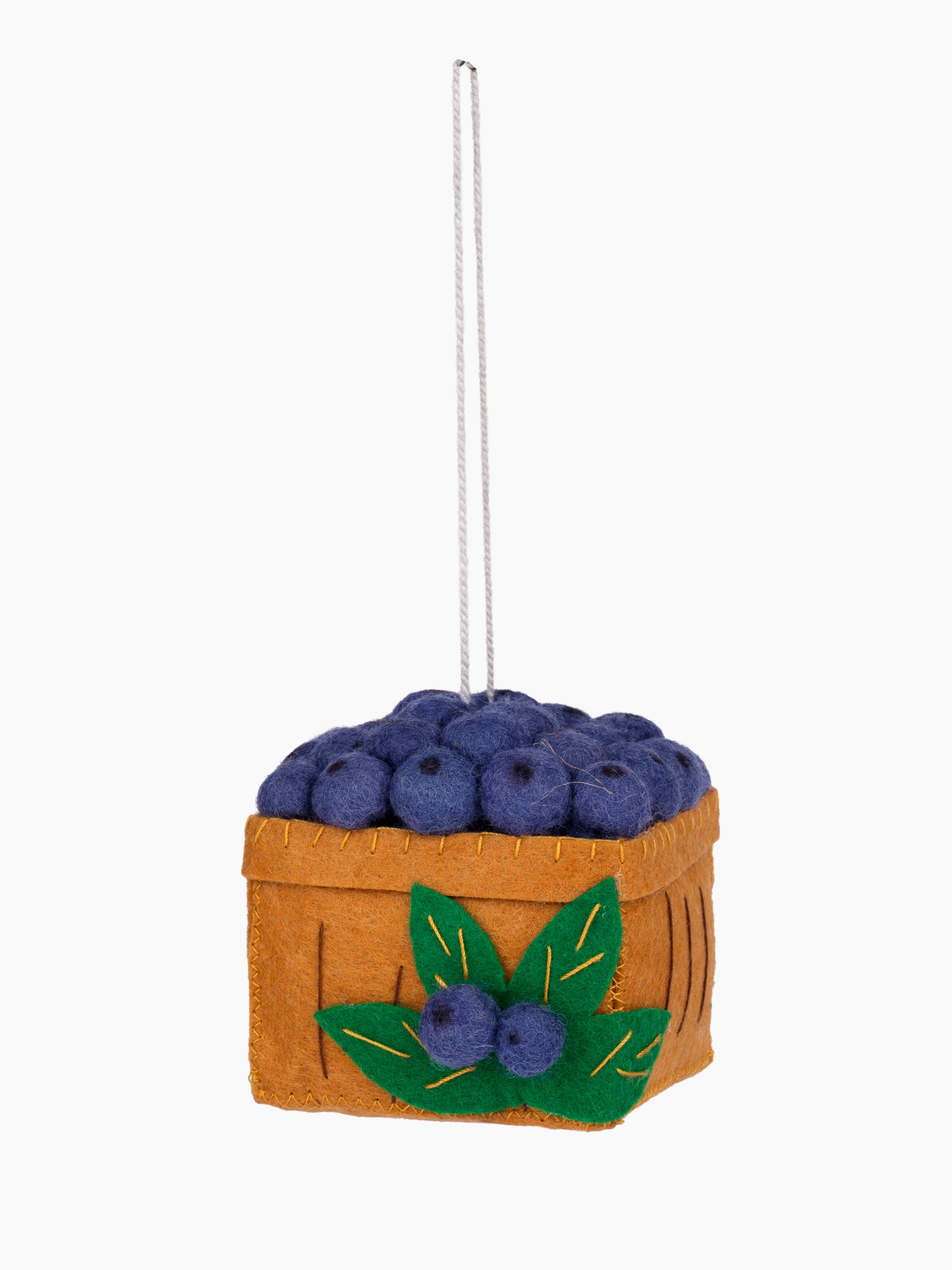 Felt Blueberry Basket Ornament