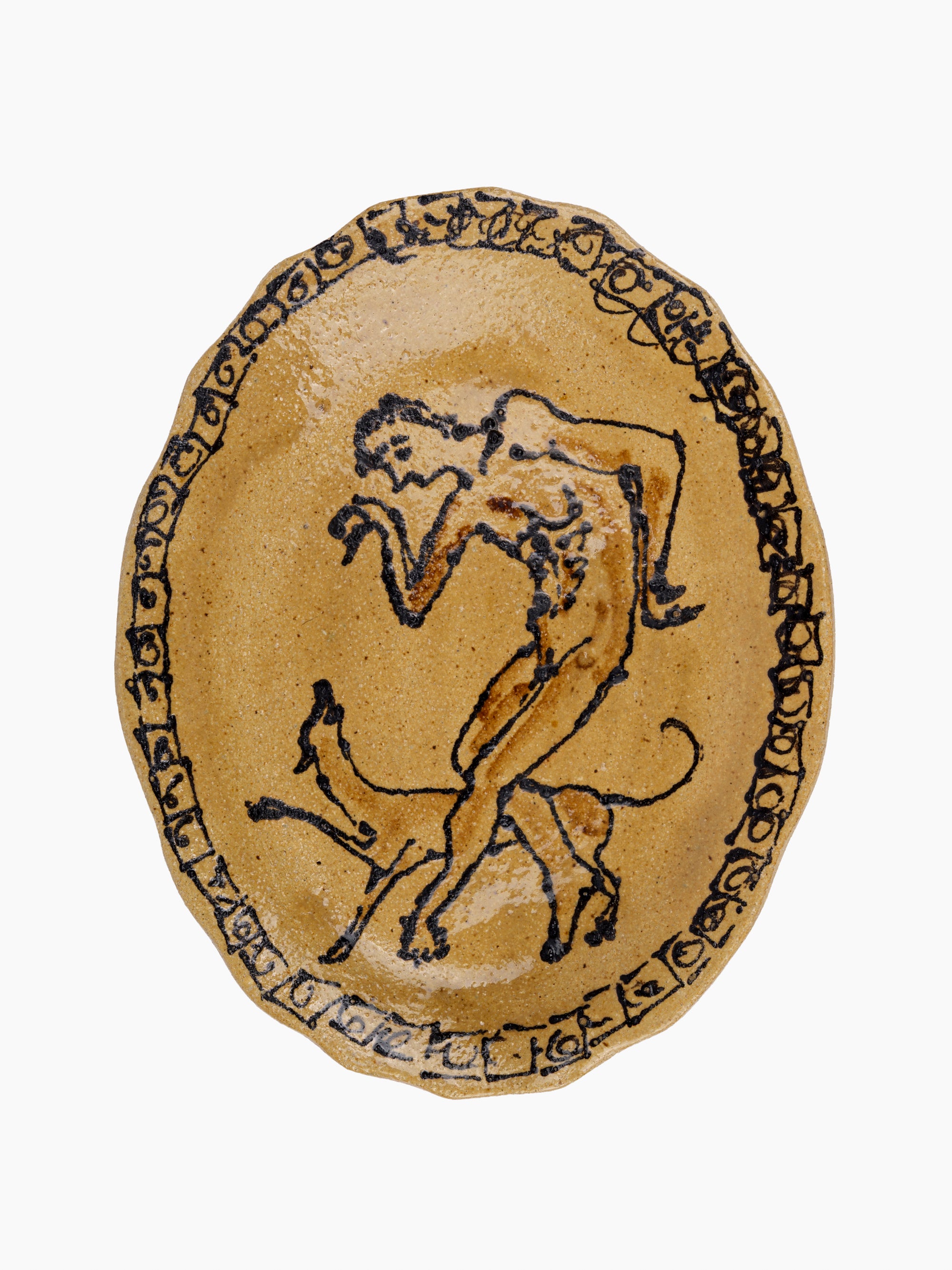 Ceramic Platter | Man & Dog