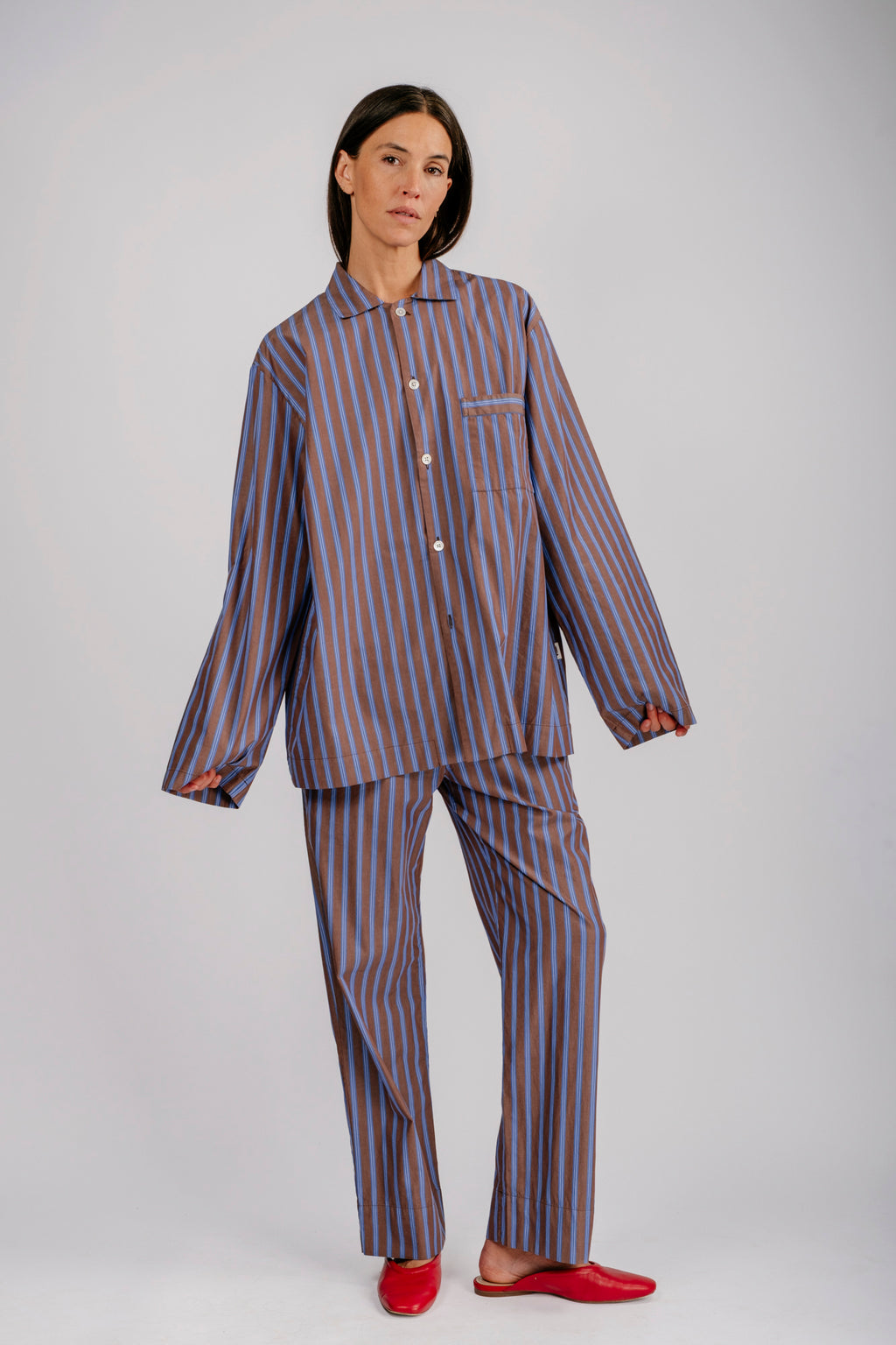 Organic Poplin Striped Sleepwear Pant