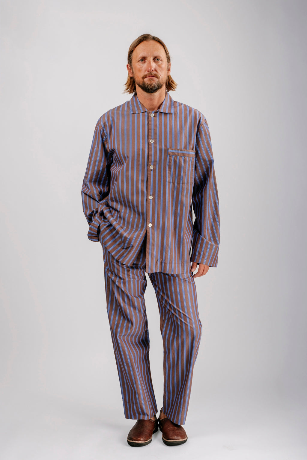 Organic Poplin Striped Sleepwear Pant