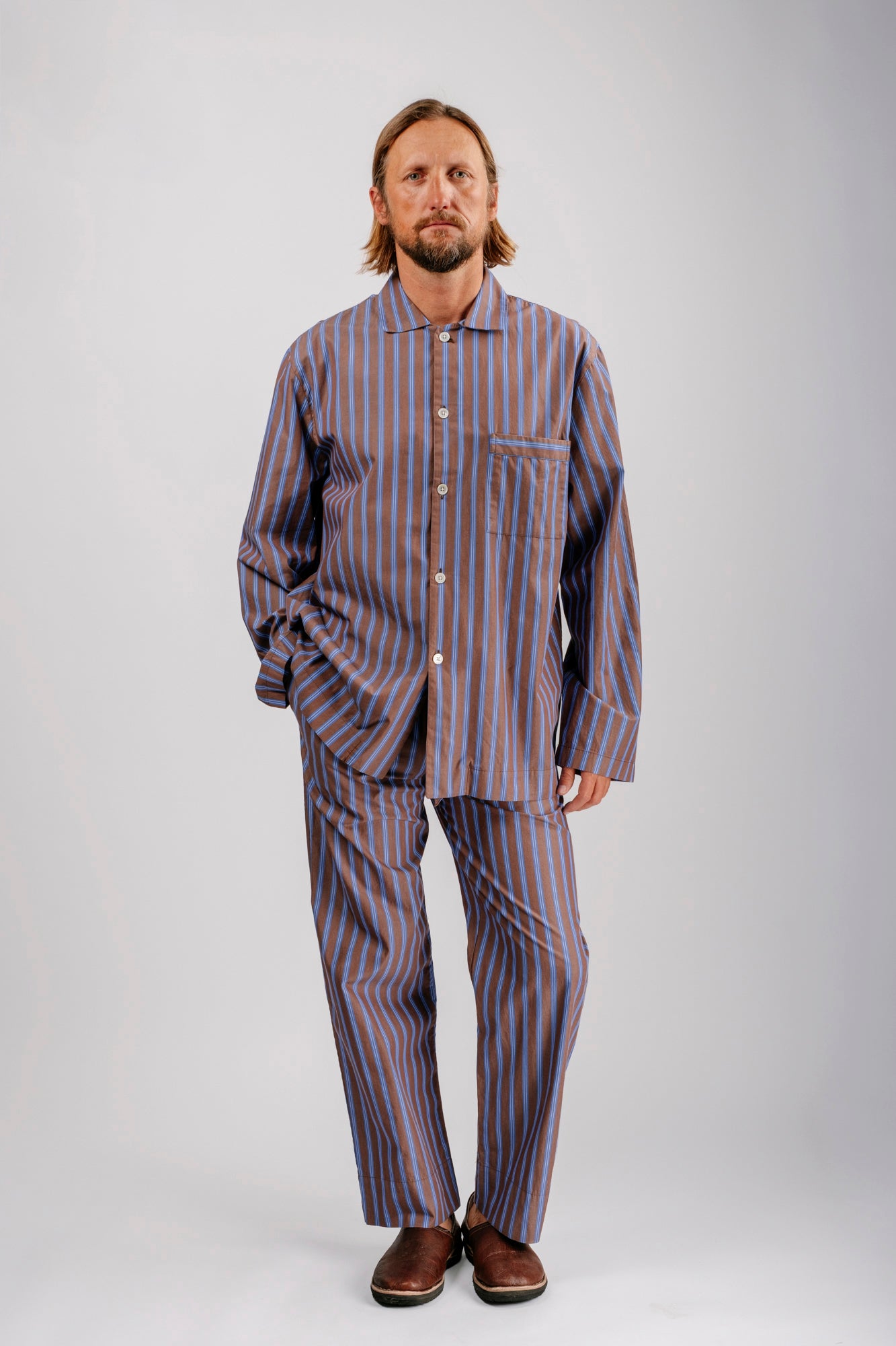Organic Poplin Striped Sleepwear Pant